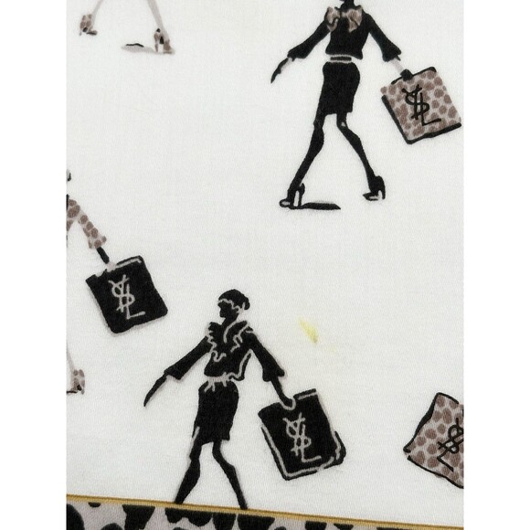 YSL Yves Saint Laurent Leopard Print Scarf Girl w/ Shopping Bag Artwork Y2K - Picture 7 of 10